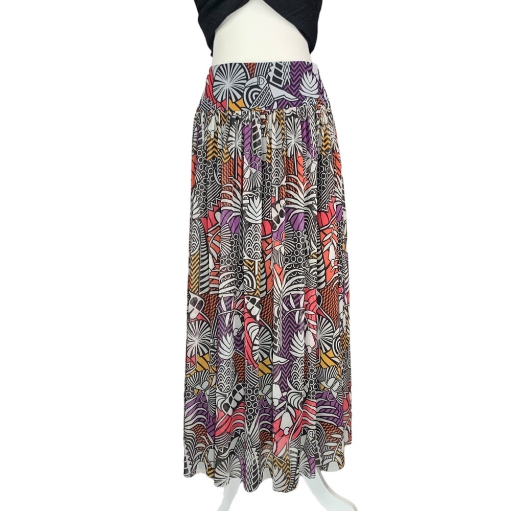 Farm Rio Maxi Skirt Medium Tropical Novelty Mesh Pineapple Anthropologie Resort - Picture 2 of 11